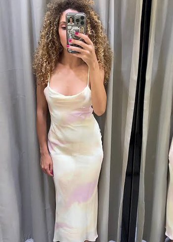 m Beden çeşitli Renk Zara Viral Saten Elbise