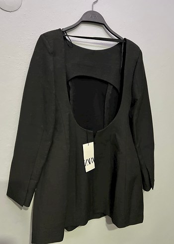 m Beden gri Renk Zara ZW Collection Sırt Dekolteli Elbise