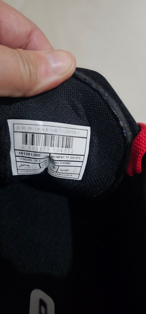 orjinal LOTTO Erkek Kırmızı Bağcıklı halı saha ayakkabi 39 num. - Görsel 5