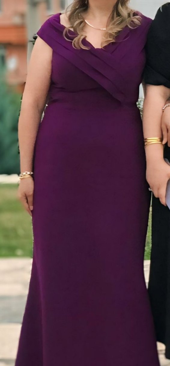 Mor Uzun Abiye Elbise - Görsel 4