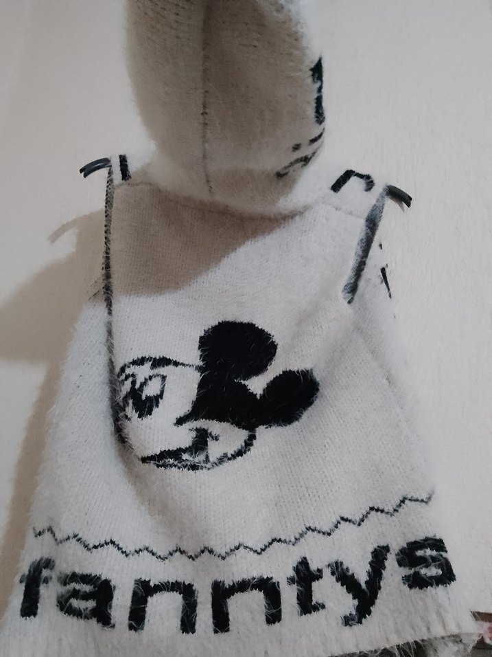 Baskılı Kısa Örgü Kadın Yelek - Görsel 2