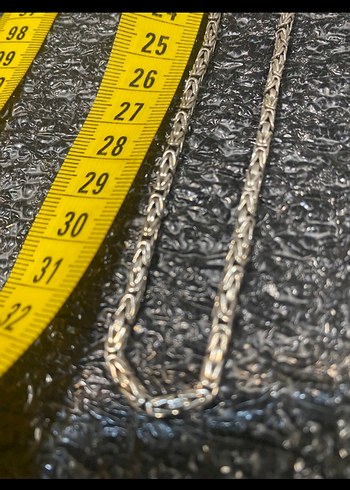 Bohem Gri Gümüş Erkek Kolye Zinciri - Görsel 4