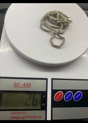 Bohem Gri Gümüş Erkek Kolye Zinciri - Görsel 2