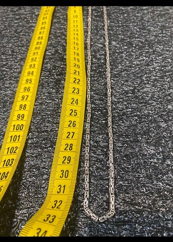 Bohem Gri Gümüş Erkek Kolye Zinciri - Görsel 5