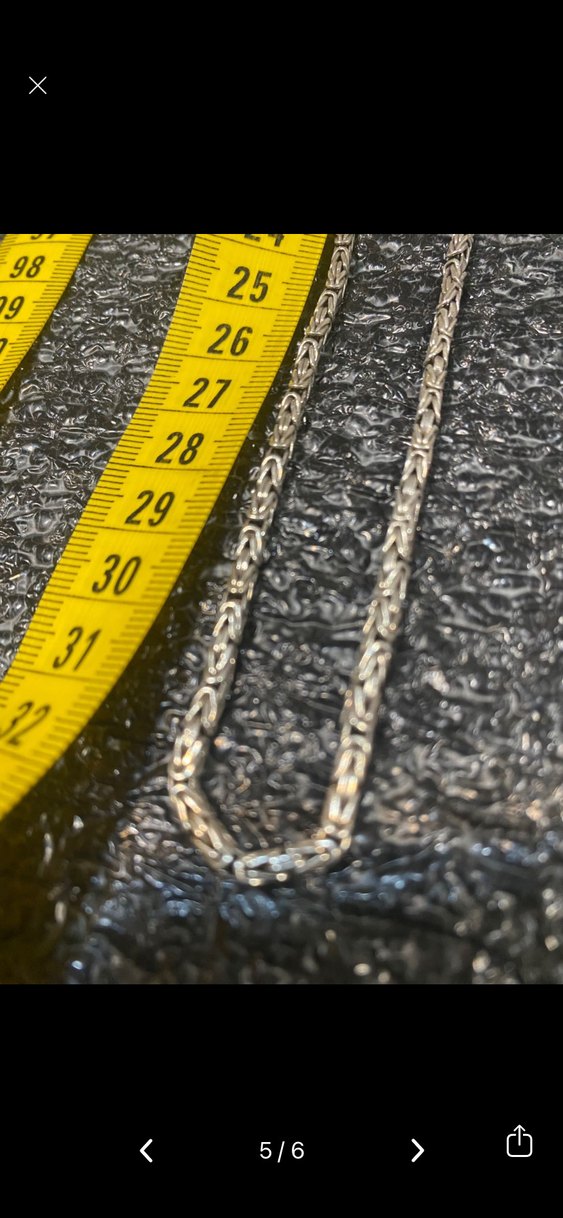 Bohem Gri Gümüş Erkek Kolye Zinciri - Görsel 4