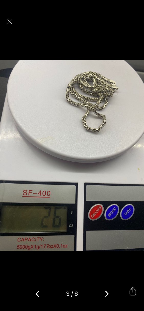 Bohem Gri Gümüş Erkek Kolye Zinciri - Görsel 2