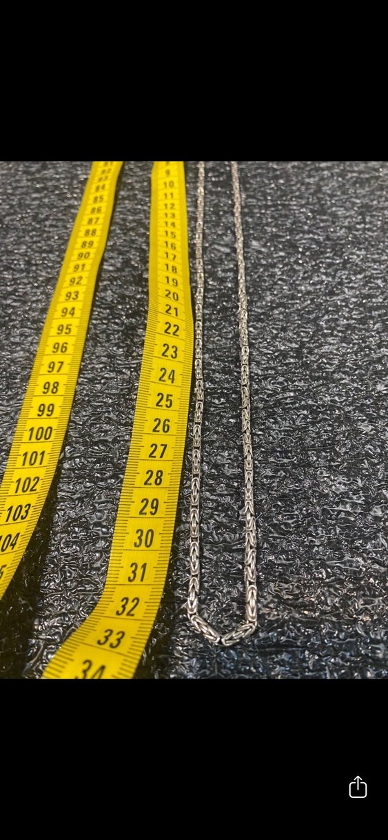 Bohem Gri Gümüş Erkek Kolye Zinciri - Görsel 5