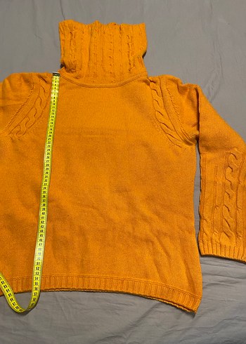 2 adet turuncu ve Pembe Triko Boğazlı Kadın Kazak ölçü fotoda - Görsel 5