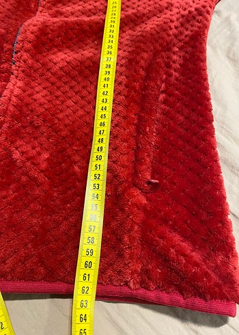 Kırmızı Fermuarlı Kadın Kısa Ceket polar ölçü fotoda - Görsel 7