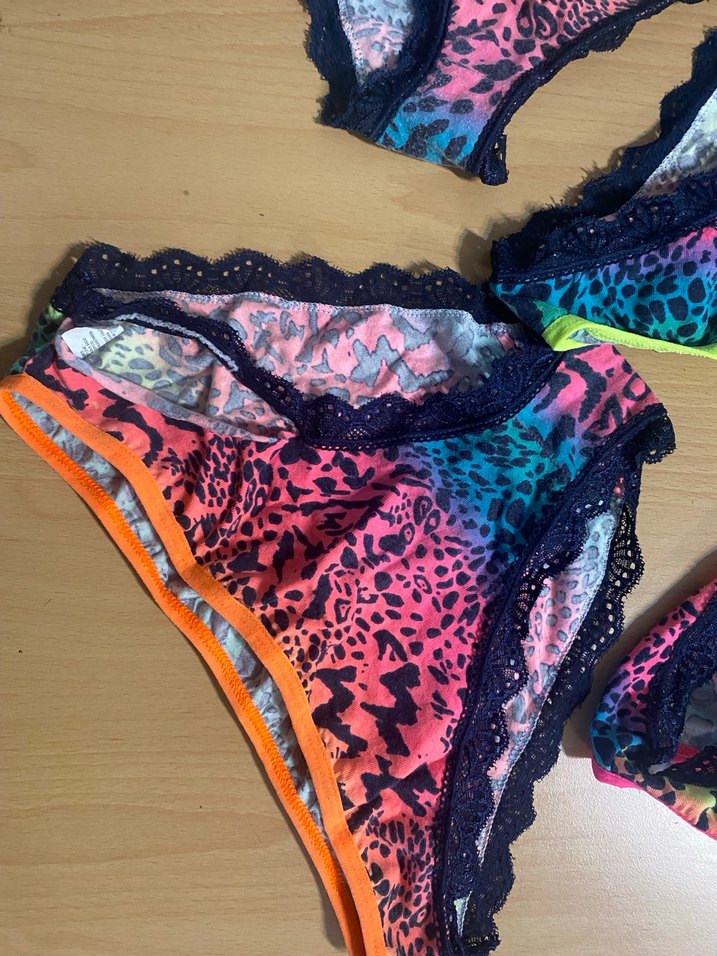 6 adet kullanılmış Renkli Batik Desenli Kadın Külot - Görsel 4