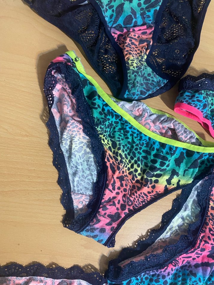 6 adet kullanılmış Renkli Batik Desenli Kadın Külot - Görsel 3