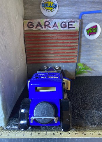 Mavi oyuncak klasik araba modeli - Görsel 5