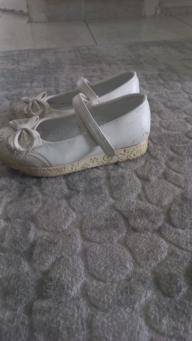 Dantel Detaylı Beyaz Kız Çocuk Babet - Görsel 2