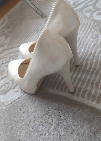 Beyaz Platform Topuklu Abiye Ayakkabı - Görsel 2