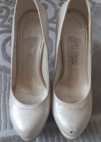 Beyaz Platform Topuklu Abiye Ayakkabı - Görsel 3