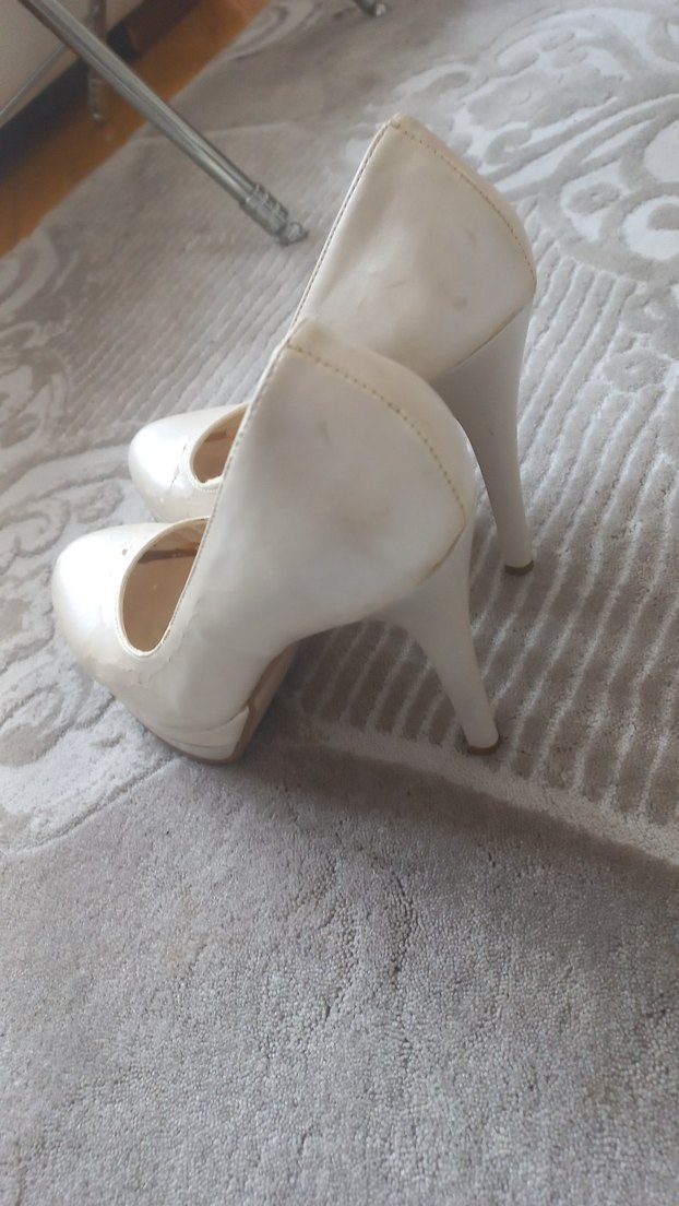 Beyaz Platform Topuklu Abiye Ayakkabı - Görsel 2