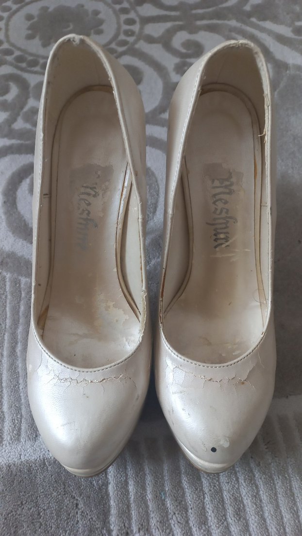 Beyaz Platform Topuklu Abiye Ayakkabı - Görsel 3