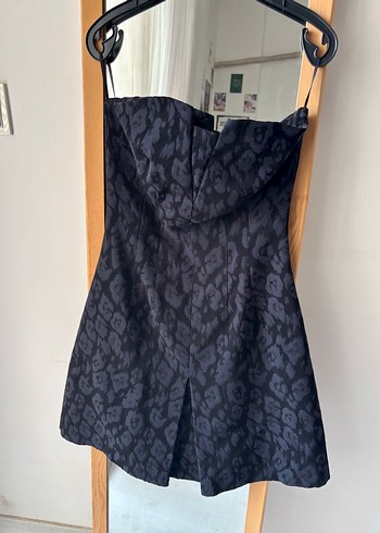 Lacivert Straplez Mini Elbise