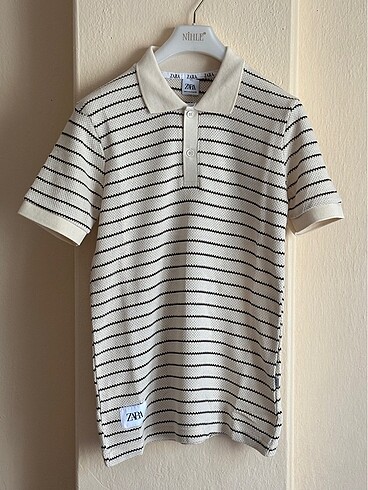 ZARA Trıko POLO JAKARLI TSHİRT