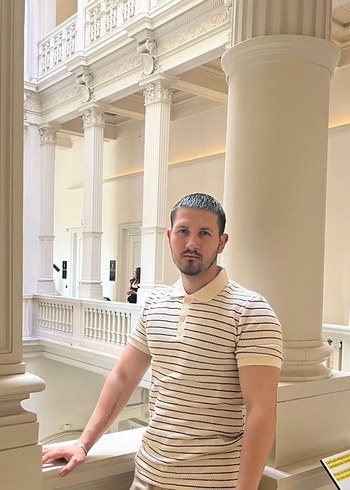 Erkek Zebra Desenli Kısa Kollu Polo Tişört - Görsel 2