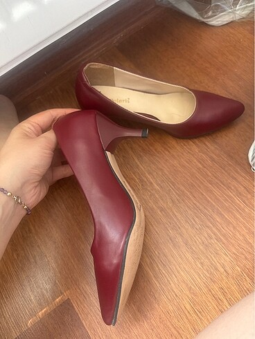 36 Beden Bordo topuklu ayakkabı