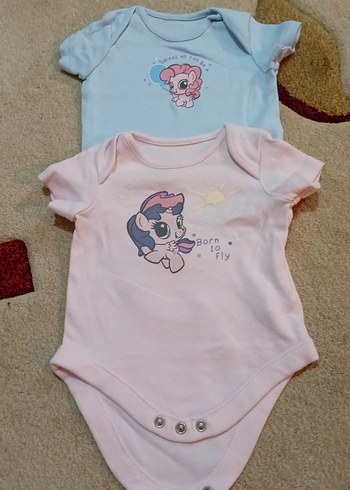 Pembe Baskılı Kısa Kollu Bebek Body