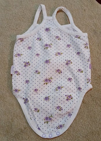 Mor Fiyonklu Kız Bebek Askılı Body - Görsel 2