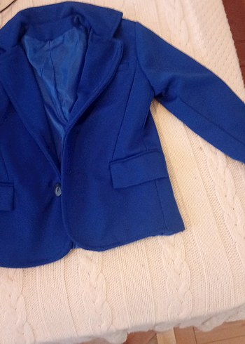 Düğmeli Erkek Çocuk Mavi Ceket - Görsel 2