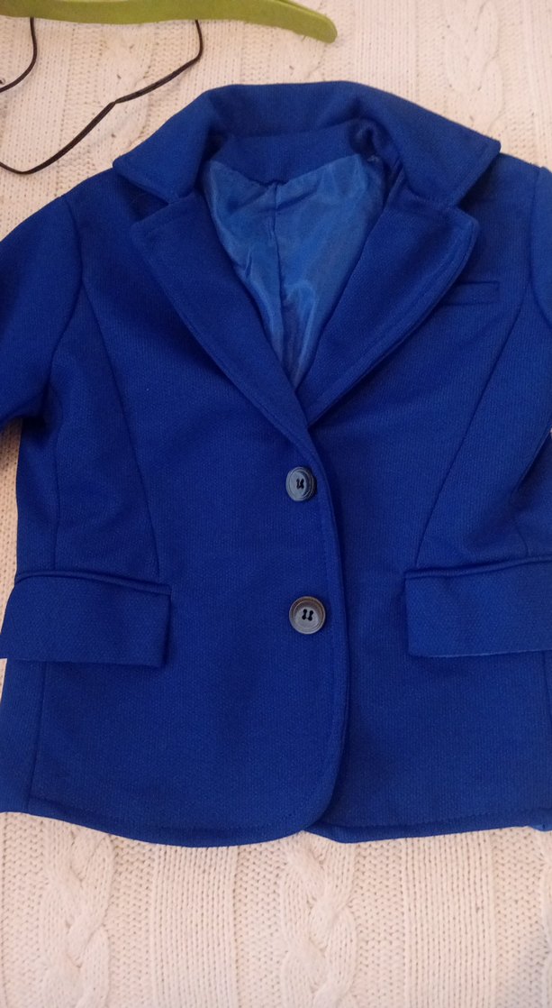 Düğmeli Erkek Çocuk Mavi Ceket - Görsel 3