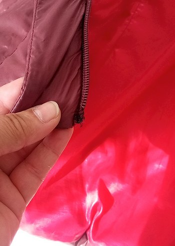 Bordo Fermuarlı Kadın Kışlık Mont - Görsel 4