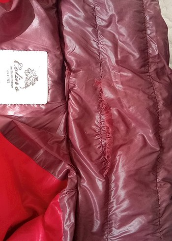 Bordo Fermuarlı Kadın Kışlık Mont - Görsel 3