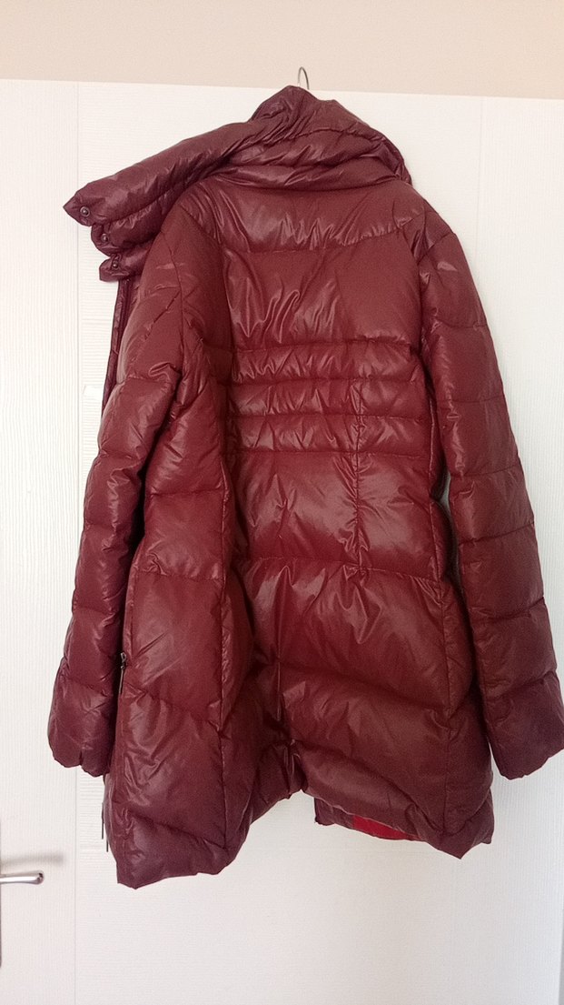 Bordo Fermuarlı Kadın Kışlık Mont - Görsel 2