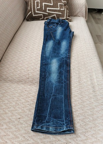 Kadın Mavi Denim Normal Kesim Kot Pantolon - Görsel 3