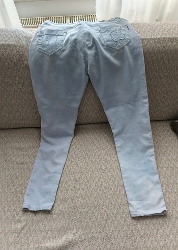 Mavi Midi Kot Pantolon Kadın - Görsel 2