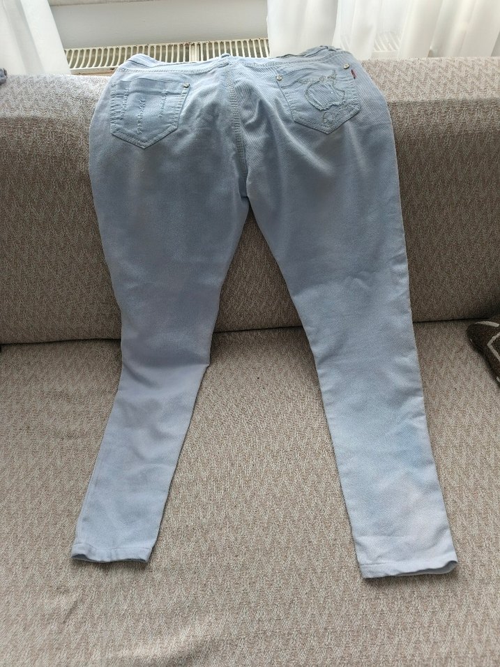 Mavi Midi Kot Pantolon Kadın - Görsel 2