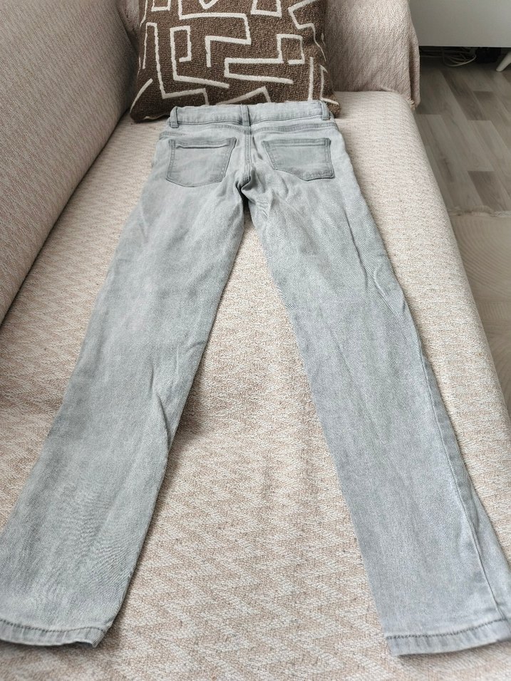 Gri Kadın Denim Salaş Pantolon - Görsel 2