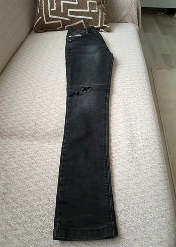 Tokalı Gri Kadın Denim Jean - Görsel 3