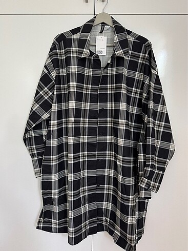 H&M kemerli gömlek elbise