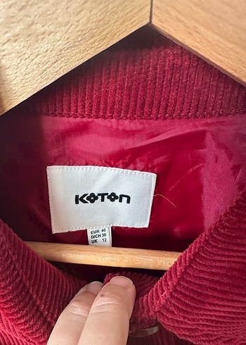 Koton Düğmeli Bordo Kadın Süet Ceket