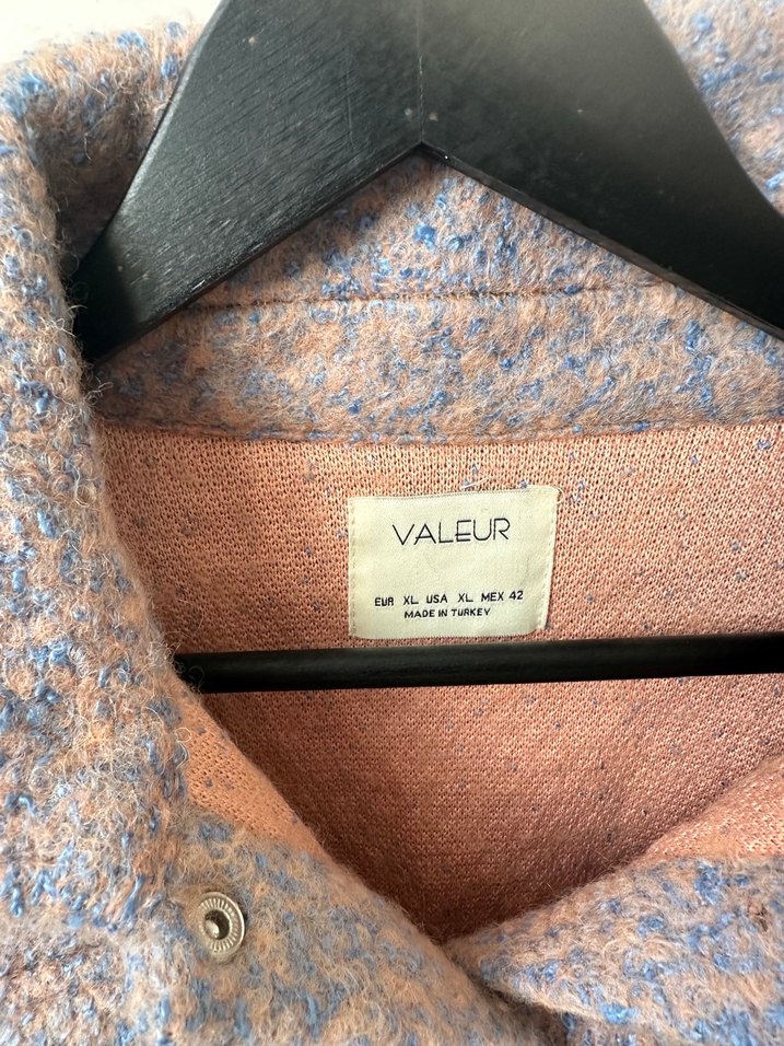 Düğmeli, bağlama desenli kahverengi yün ceket - Görsel 3