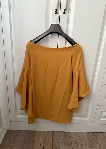 Sarı Kadın Straplez elbise - Görsel 3