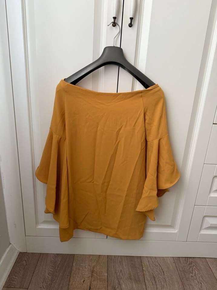 Sarı Kadın Straplez elbise - Görsel 3