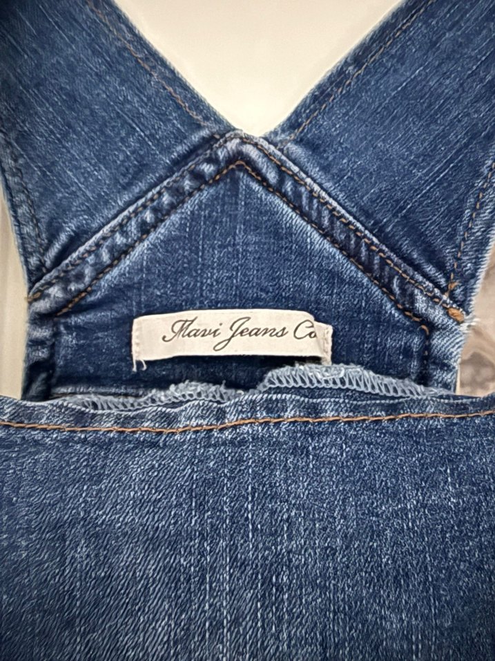 Kadın Jean Mini Askılı Tulum - Görsel 4