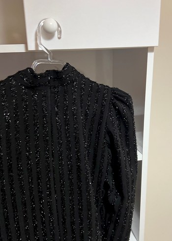 36 Beden siyah Renk Uzun Kollu Siyah Piliseli Gotik Elbise