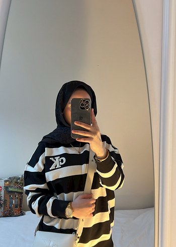 Calvin Klein Cizgili Kapusonlu Spor Sweatshirt