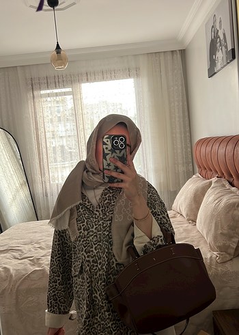 l Beden Gri Yılan Desenli Kadın ceket