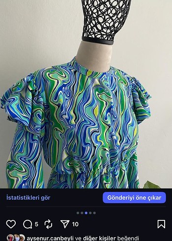 LC Waikiki Renkli Batik Uzun Kollu Bohem Elbise