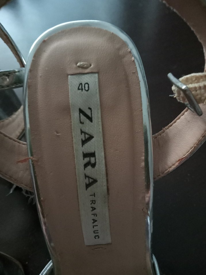 Gri Metalik Platform Topuklu Kadın Ayakkabısı - Görsel 5