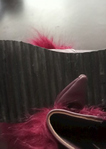 Bordo Deri Kadın Bot - Kürk Detaylı - Görsel 5