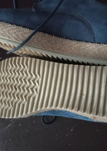 Mavi Süet Kadın Dolgu Topuk Ayakkabı - Görsel 6